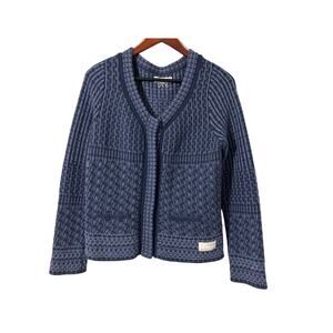 Odd Molly Blue V-Neck Snap Front Knit Cardigan Size 1 US Small/ 6